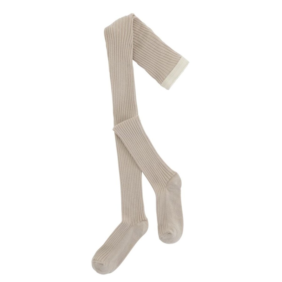 Accessories 0-16 Ar Molo | Rib Tights - Soft Mushroom